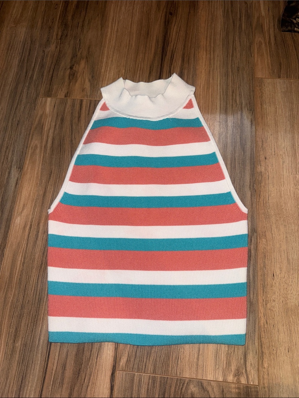 Babaton Aritzia Sculpt Knit High Neck Tank Top multicolored Ribbed small